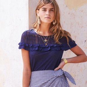 Sézane Lucette T-Shirt (Navy) Size Small